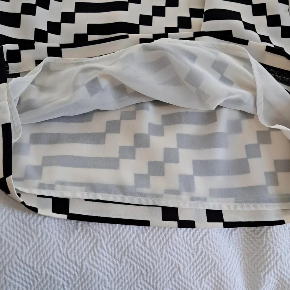Weekend‎ Max Mara Womens Black/Cream Geometric Print Shift Dress 6